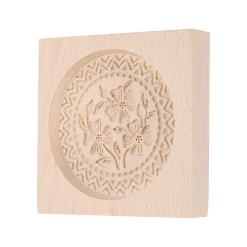 uxcell Cookie Stamp Wooden Cookie Cutter Baking Tools Four-Leaf