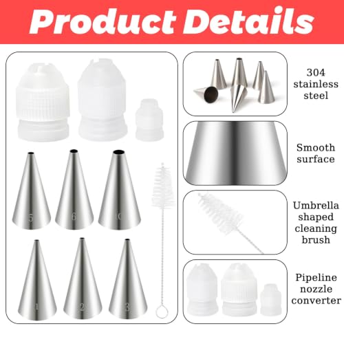 6pcs Round Piping Tips Set - color: A
