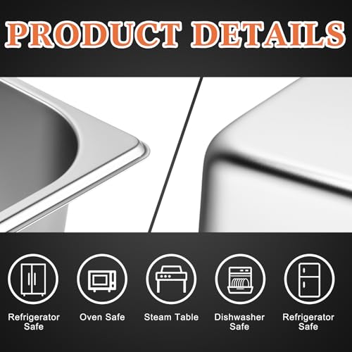 Tioncy 2 Pack Perforated Hotel Pans Set, Half Size, 2.5 Inches, 4 Inches - size: Half Size, 2.5 Inches, 4 Inches