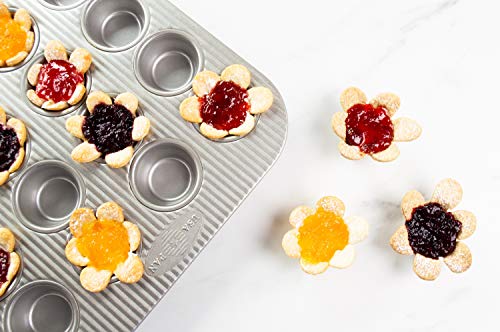 USA Pan Bakeware Mini Cupcake and Muffin Pan, Nonstick Quick Release Coating, 24-Well, Aluminized Steel - size: 24 Cup, style: Mini Muffin Pan