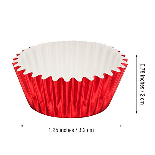 Sumind 400 Pcs Mini Foil Cupcake Liners Holiday Baking Cups,Red - color: Red