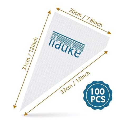 ilauke 13 Inch Disposable Piping Bags, 100 Pcs for Cake Baking Decorating - size: 13 Inch 100 Pcs