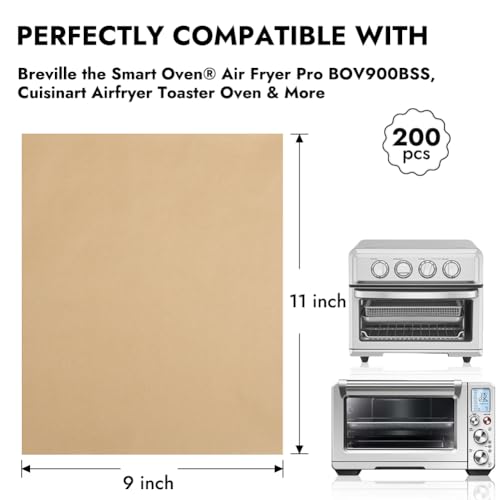 BYKITCHEN 200PCS 11 x 9in Disposable Air Fryer Parchment Paper Sheet Liners - size: 9 x 11 Inch-200pcs