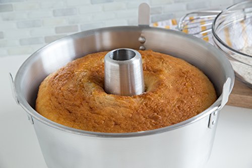 Fox Run Angel Food Cake Pan, Removable Bottom, Aluminum 9.75" Tube Cake Pan - color: Metallic