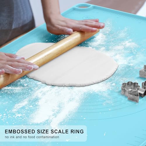 Silicone Baking Mat, Dough Rolling Mat, Pastry Mat for Rolling Dough, Silicone Rolling Mats for Pizza, Pie, Macaron, Bread (Sage Green, 24"×16") - color: Sage Green