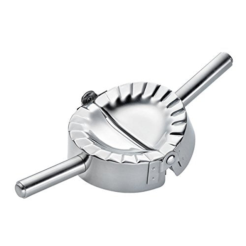KAYCROWN 4.75 Inch Empanada Press, Stainless Steel Dumpling Maker Dough Cutter Dumpling Mold for Empanada, Dumpling, Ravioli, Pierogi, Turnovers, Calzone (L: 4.75 inch) - size: Large 4.5 inches