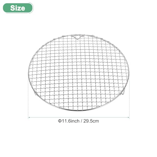 M METERXITY Cooling Rack, 11.6" Round Stainless Steel Baking Rack with 20mm Legs for BBQ/Cooking/Roasting/Grilling/Steaming/Drying, Wire Cooling Rack for Baking [Silver] - size: 11.6"