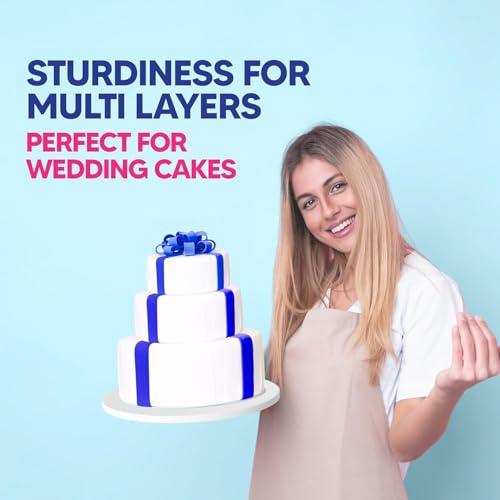 RICCLE 18 Inch Cake Drum Pack of 3 - Smooth-Edged - Sturdy Boards Round - Bend Resistant Multi-Layered Cake Base for Minimalist Displays - size: 18 Inch