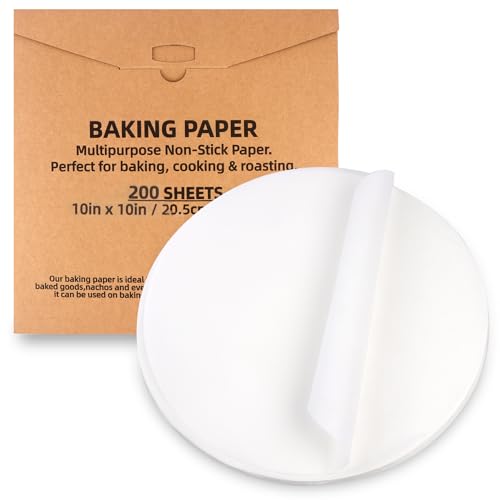 10 Inch Parchment Paper Sheets 200 Pcs, White Non-Stick - color: White, size: 10 Inch