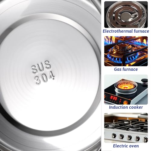 Double Boiler Pot Set, Include 2500ml/2.3QT Mixing Bowl and 4000ml/3.63qt Stainless Steel Pot, Silicone Spatula, For Candy, Soap Wax Candle Making Supplies, Induction Safe