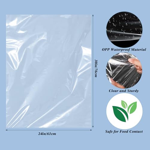 woric 12Pcs 24x30 Inch Clear Cellophane Gift Bags for Gift Baskets - size: 12pcs 24x30 Inch