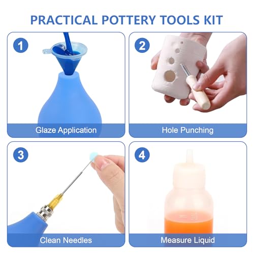 Yivioep 139-Piece Pottery Glaze Applicator Kit with 8 Needle Sizes
