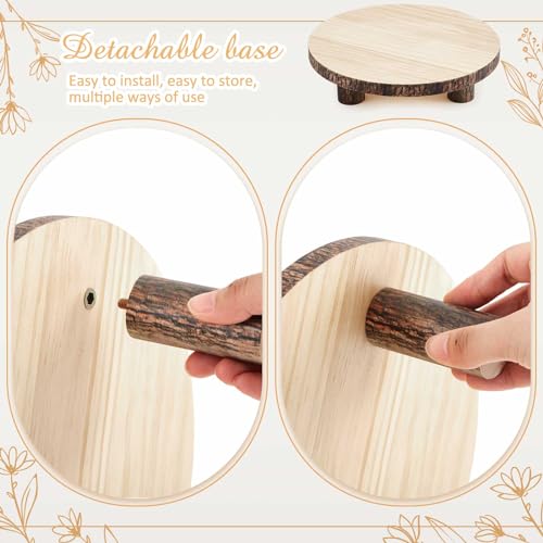 Roowest 2 Set Wood Cake Stand, 9" &10" Holder for Wedding Table Centerpiece