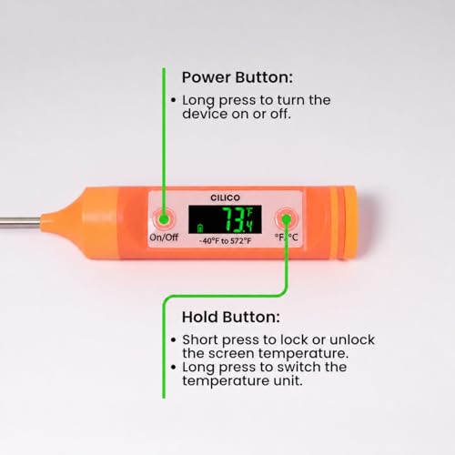 AI Bluetooth Candy & Meat Thermometer with HB Negative LCD, Smart Alerts via App (Type-C Rechargeable) Digital Instant Reading for Candy, BBQ, Deep Frying, & Liquids, 8" Long Probe,CT200-BT