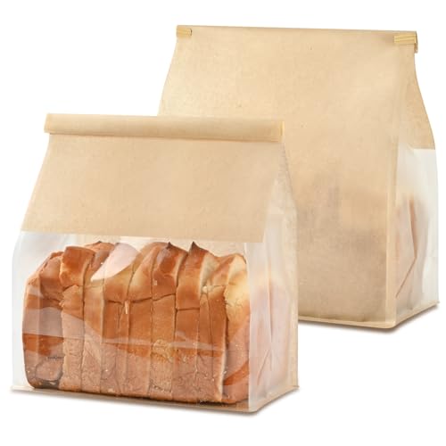 Ohuimrt Paper Bread Bags for Homemade Breads, 50 PCS, 11" x 8.7" x 4.3" - size: 11 x 8.7 x 4.3 inch