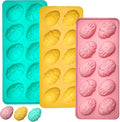 Easter Egg Jello Molds, 3 Pack Easter Egg Chocolate Molds with Bunny Shape Silicone Treat Mold for Chocolate Candy Jello Wax Muffin Cupcake Cake Decor Egg Gummy - size: Small