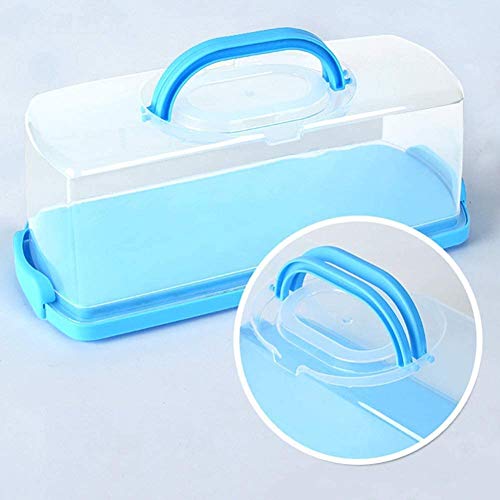 2 Pack Plastic Loaf Cake Storage Container, Bread Keeper for Carrying and Storing Banana Bread, Pumpkin Bread (Blue)