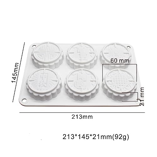 6 Flower Silicone Cake Mold Handmake DIY Bread Mould Silicone Moulds For Cake Mooncake Mold Cake Tools (Mooncake O_8.52 X5.8 X0.84 inch) - size: Mooncake O_8.52 X 5.8 X 0.84 inch