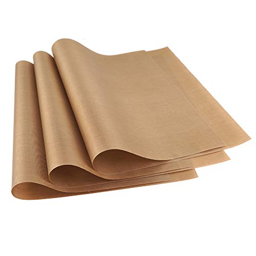 PTFE Teflon Sheet, Non-Stick Oven Liners, Barbecue Grill Mat Baking Sheet Reusable Washable - Use Up to 500℉ Craft Mat for Baking Cooking BBQ Grilling Roasting 16x24"/40x60cm 3 Pack