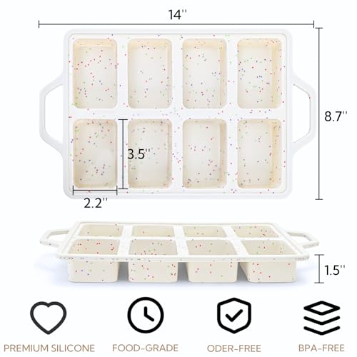 2 Pack Silicone Mini Loaf Pans, Reinforced Metal Frame