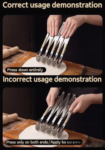 Expandable Multi-wheel Dough Pastry Strips Cutter Lattice Pasta Roller Adjustable Slicer (4 Wheel)