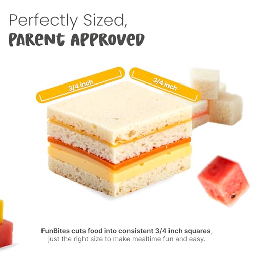 FunBites Yellow Squares Sandwich Cutters For Kids Lunch Toddler Bite Size - color: Yellow Squares