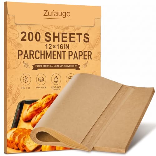 200 Pcs Parchment Paper Sheets 12x16 In, Precut Parchment Paper for Baking - size: 12x16in-200pcs