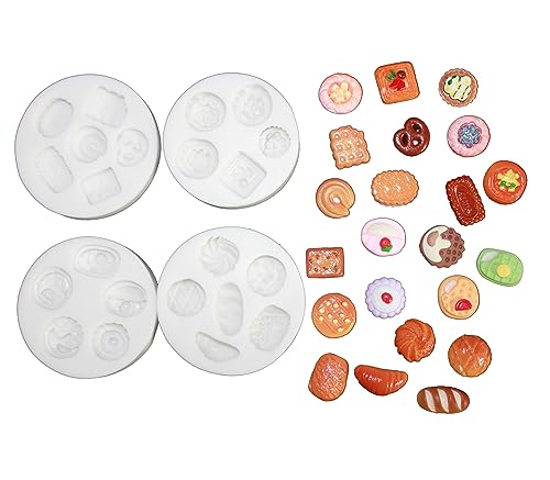 Lovely Small Items Silicone Fondant Molds Set For Cake Topper, Gumpaste, Candy & Chocolate, Polymer Clay and More (Round Food Items) - color: Round Food Items