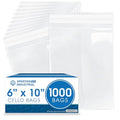 6" X 10" Self-Sealing Cellophane Bags (1000 Count) Clear - size: 6" X 10"