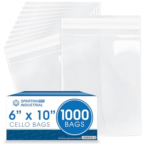 6" X 10" Self-Sealing Cellophane Bags (1000 Count) Clear - size: 6" X 10"