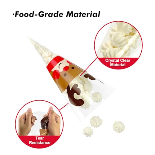 EKAPACKAGING 6x10in Christmas Reindeer Food Bags with Ties, 50Pcs - color: Reindeer, size: 6X10 INCHES