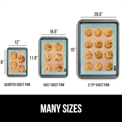 GORILLA GRIP Nonstick Silicone Baking Mats, 2PK, 2/3 Sheet, Mint - color: Mint, size: 20.5" x 14.62" (2/3 Sheet)