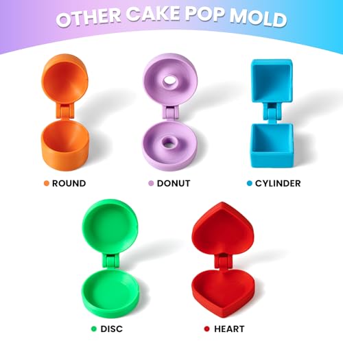 MITCHENIFY 2 PCS Round Cake Pop Mold Shapes Press Set, 3D Printed Sphere Circle Cake Pop Cutter and Pusher, Baking Tools Accessories for Home Baking, Birthday Parties, Wedding Desserts - color: Round