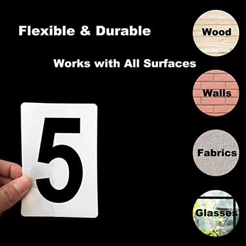9 Inch Large Number Stencils for Painting - 11 Pack Number Stencil Templates for Curb Address, Cakes, Cookies, Mailboxes and Crafts, Reusable House Numbers Stencils for Wood Signs & Cement Wall Art - size: 9 Inch