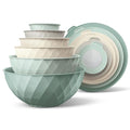 COOK WITH COLOR Mixing Bowls with Lids - 12 Piece Plastic Nesting Bowls Set includes 6 Prep Bowls and 6 Lids, Microwave Safe Mixing Bowl Set, Mint Diamond - color: Mint Diamond