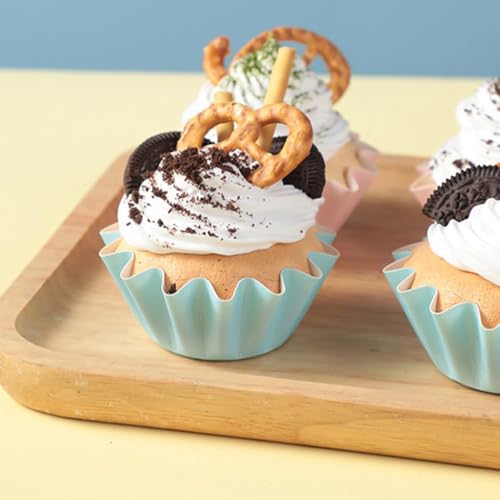 100 PCS Baking Cups Cupcake Liner Flared Brioche Muffin Wrappers (Mix) - color: Mix, size: 100pcs