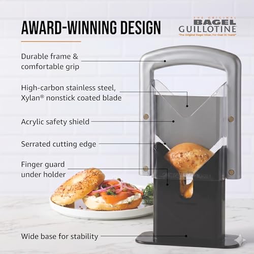 Hoan Bagel Guillotine Slicer with Safety Shield Stainless Steel - color: Silver