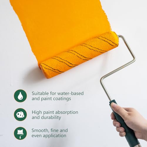 Microfiber Paint Roller 9 Inch, 3/8 Inch Nap, 12 Pack - color: 9 inch paint roller 12 pack