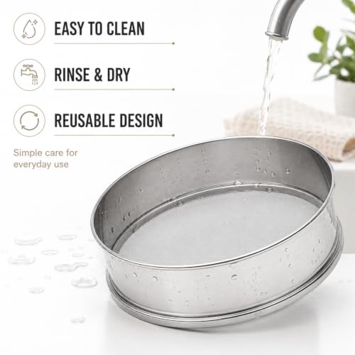 Flour Sieve Fine Mesh, 20 Mesh Sifter,304 Stainless Steel Sifter Food-grade - size: 20 Mesh Screen