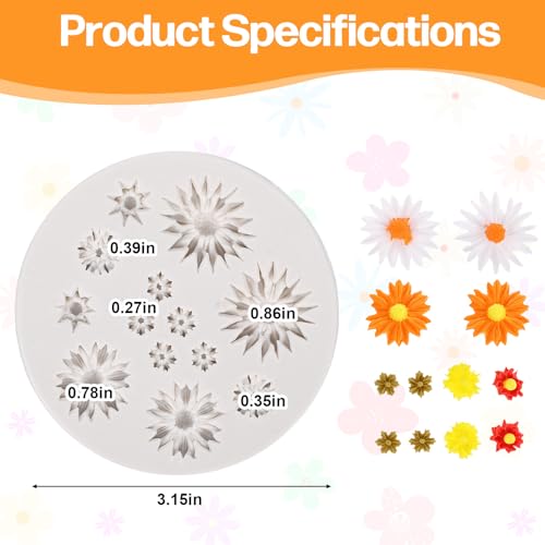 Silicone Mold for Clay, Daisy Flower Molds Polymer Clay Mold