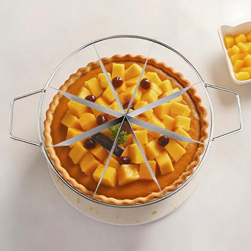 8 Slices Pie Cutter Cookie Cutters Pizza Cutters Cake Slicer for Even Slices Stainless Steel Side handle Kitchen Tools - size: 8 Slices Pie Cutter