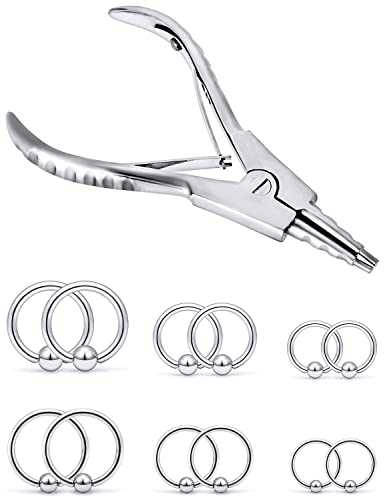 Vsnnsns 9 Style 316L Surgical Steel Body Piercing Tools Kit Piercing Clamps Forceps Use for Nose Septum Lip Tongue Eyebrow Belly Rings Ear Dermal Piercing Jewelry Kit Tools - color: Style 6, Opening Piercing Clamps Forceps