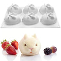 MEMOVAN 3D Easter Bunny Silicone Mold 6 Cavity Silicone Rabbit Mold Easter Rabbit Chocolate Mould for Baking Rabbit Shape Mousse Cake Jelly Dessert Fondant Cheesecake Soap Ice Cube Tray - color: Rabbit