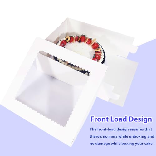 JJO Cake Boxes with Window 14x14x6 Inch 10 Pack,Wedding Cake Boxes