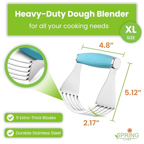 Spring Chef XL Pastry Blender, Durable Dough Blender For Baking - Aqua Sky - color: Blue (Aqua Sky), size: XL | Modern