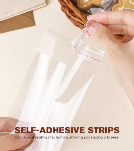 300 Pcs Clear Self Sealing Cellophane Bags, 2x3 Inches Cookie Bags Resealable Cellophane Bag for Packaging Cookies, Candy, Gifts and Favors, 3 Mils Individual Self Adhesive Wrappers (Mini Size) - size: 2x3 Inch (Pack of 300)