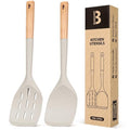 Badiano Silicone Spatula, Non Stick Turner for Cooking, Food Grade, Khaki - color: Khaki