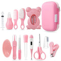 PandaEar Baby Healthcare and Grooming Kit, Baby Safety Set Baby Comb, Brush, Finger Toothbrush, Nail Clippers, Scissors, Nasal Aspirator, Infant Essentials Nursery Care Kit (13-in-1 Pink) - size: 13-in-1 Pink