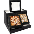 Bakepacker Black Auto-pop Up Pie Boxes with Window 12x12x3'' 20pcs - color: Black, size: 12x12x3, 20Pcs