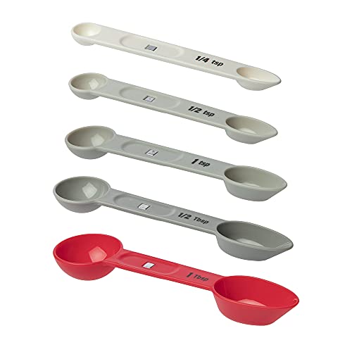 Prepworks Dual-Ended, Magnetic Measuring Spoon Set, White, 5 Piece - color: White, size: 1 Tbsp (15 ml)